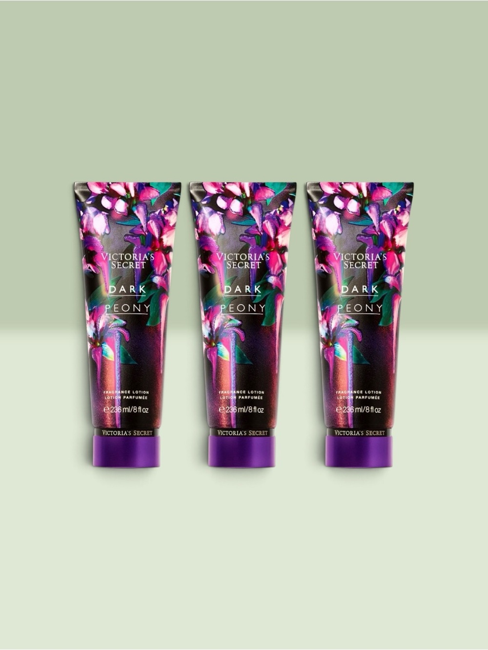Victoria’s Secret DARK PEONY Fragrance Lotion ~ 8 fl.oz. ( Lot of 3 )